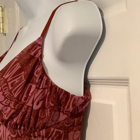 URBAN OUTFITTERS Brown/Pink“Love” Dress, Medium - Picture 5 of 10